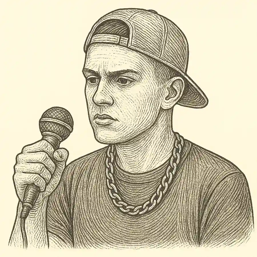 Joven rapero reflexivo sostiene un micrófono, símbolo de la opinión sobre el trap desde dentro.