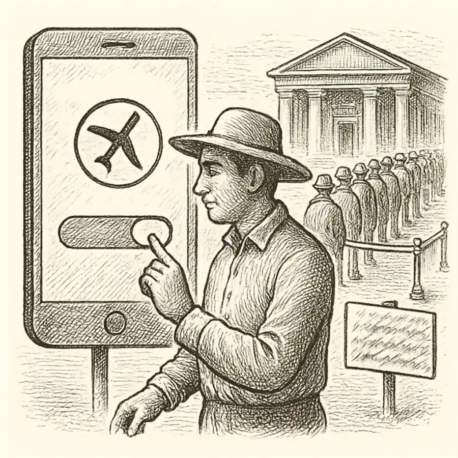 Ilustración en grabado sobre El “modo avión” de un país: por qué la informalidad no es un defecto, sino un sistema operativo