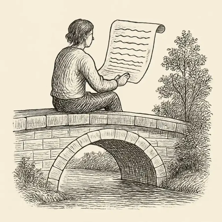 Ilustración en grabado sobre Un manifiesto mínimo desde el puente: unas líneas sobre cómo quiero vivir