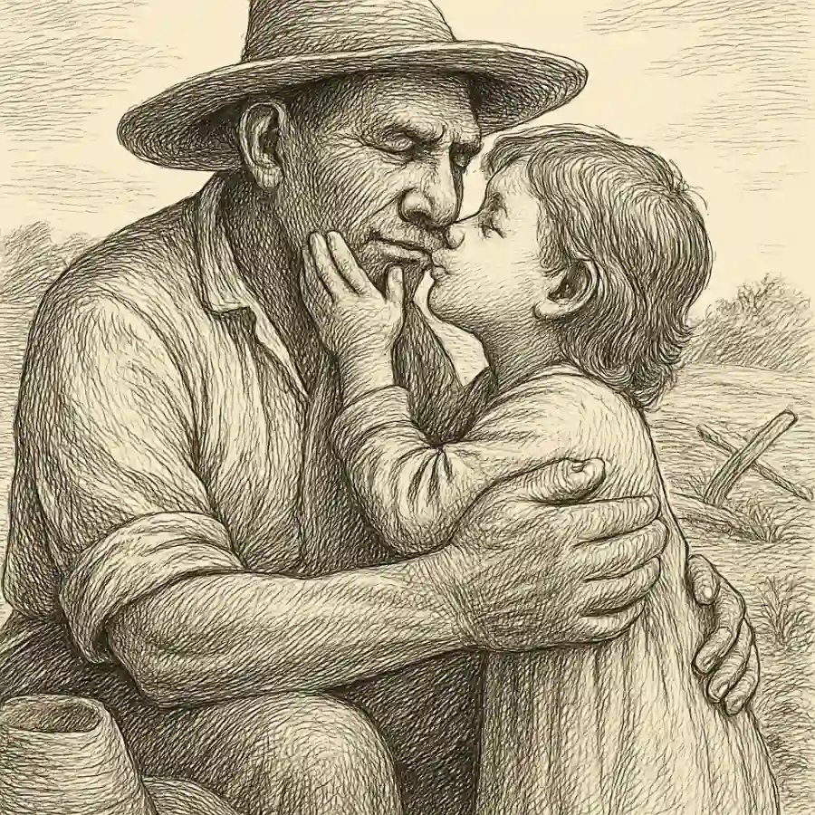 Callos y caricias: la ternura que se esconde detrás del trabajo duro — ilustración Ilustración en grabado sobre Callos y caricias: la ternura que se esconde detrás del trabajo duro