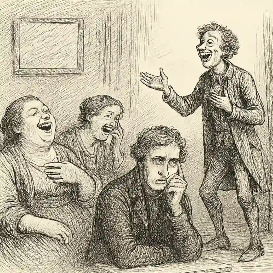 El humor, eso… lo de reírse, pero no siempre — ilustración Ilustración en grabado sobre El humor, eso… lo de reírse, pero no siempre