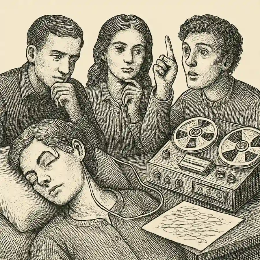 El “parche” de los sueños: lo hicimos una semana y esto fue lo que de verdad pasó — ilustración Ilustración en grabado sobre El “parche” de los sueños: lo hicimos una semana y esto fue lo que de verdad pasó