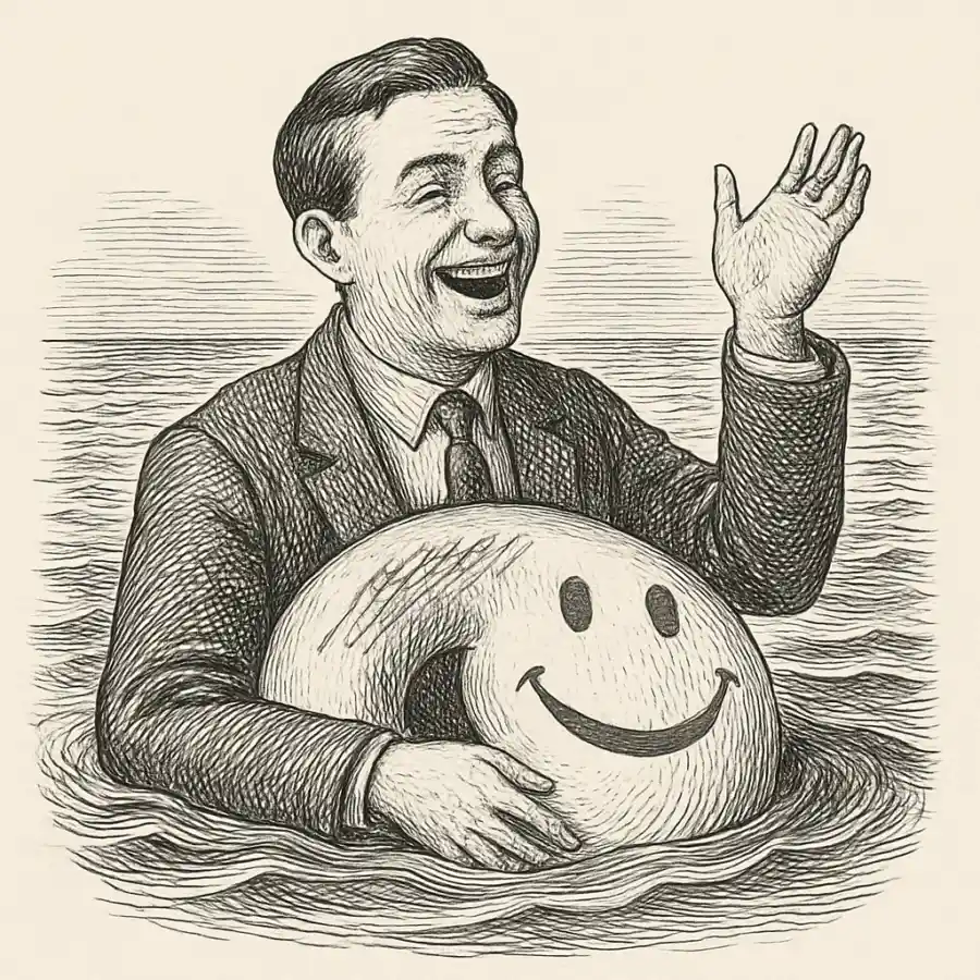 El chiste como salvavidas: cuando nos reímos para no hacernos cargo — ilustración Ilustración en grabado sobre El chiste como salvavidas: cuando nos reímos para no hacernos cargo
