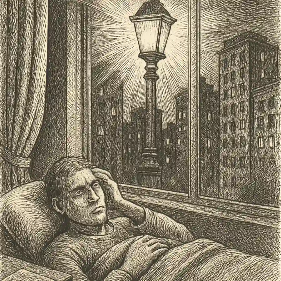 La neta: la luz de la calle también se mete a tu cabeza — ilustración Ilustración en grabado sobre La neta: la luz de la calle también se mete a tu cabeza