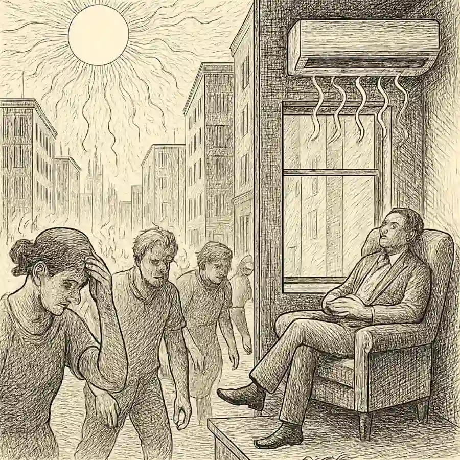 Ilustración en grabado sobre El lujo que no se ve: pagar por el frío