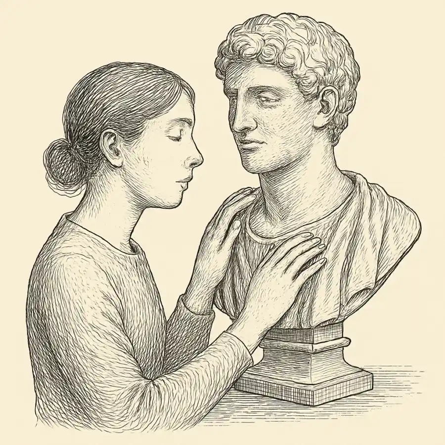 Cuando apagué los ojos para poder “ver” una escultura — ilustración Ilustración en grabado sobre Cuando apagué los ojos para poder “ver” una escultura