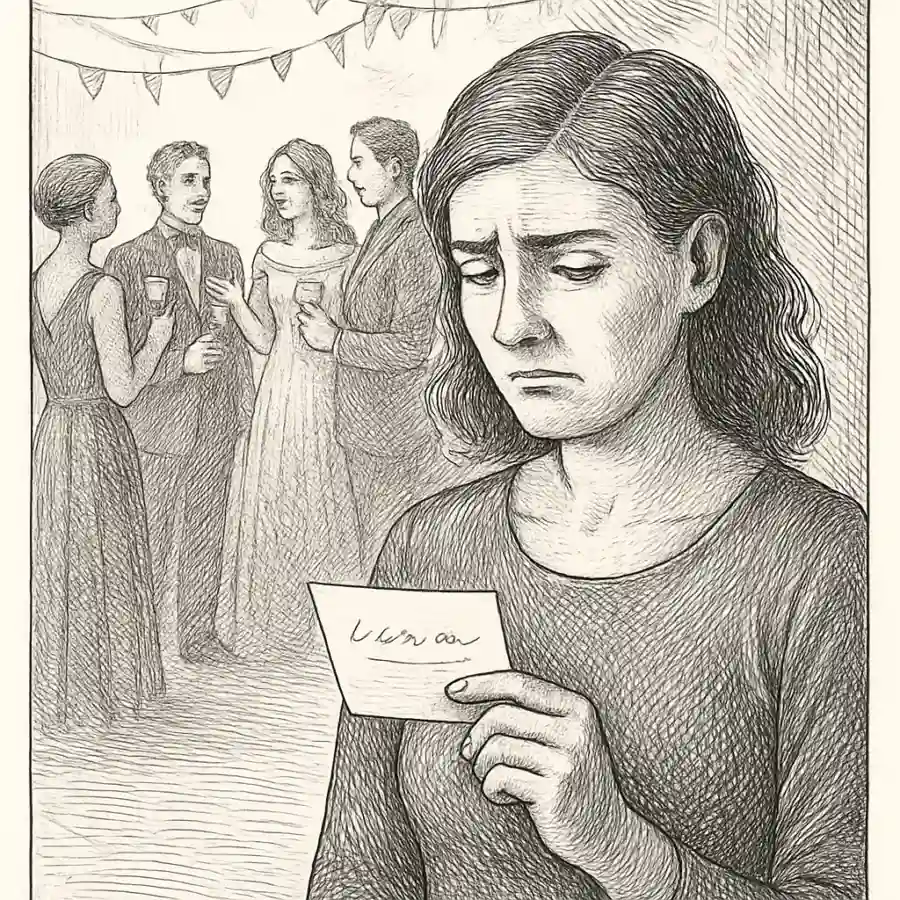 La fiesta con invitación prestada: vivir con el síndrome del impostor — ilustración Ilustración en grabado sobre La fiesta con invitación prestada: vivir con el síndrome del impostor