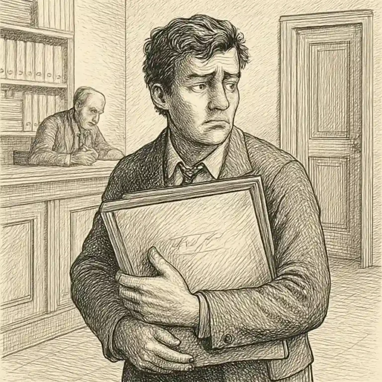 Ilustración en grabado sobre Púchica, el trámite me enseñó a llevar carpeta