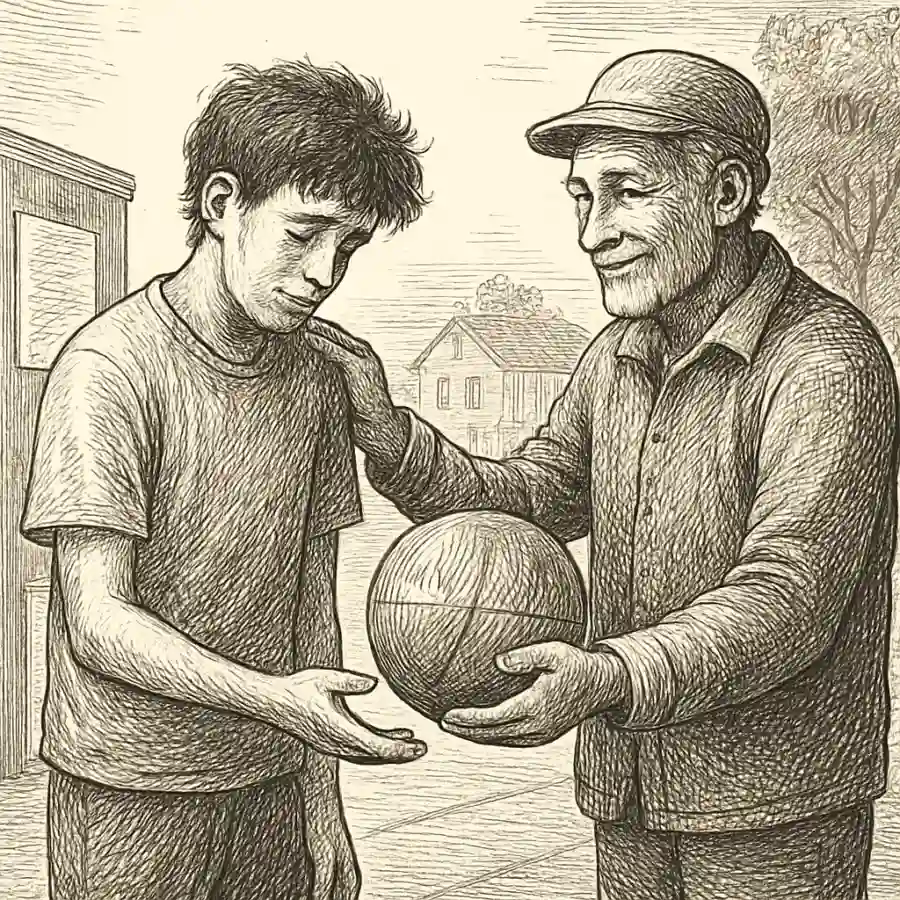 Mirá, maje: un “¿ya comiste?” dicho por un desconocido me bajó la bola — ilustración Ilustración en grabado sobre Mirá, maje: un “¿ya comiste?” dicho por un desconocido me bajó la bola