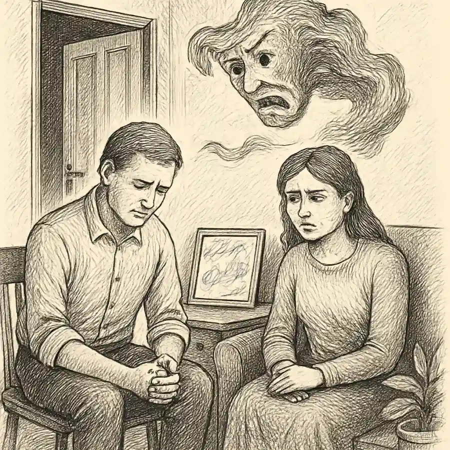La ecoansiedad me entró por la puerta del “¿y si tenemos un bebé?” — ilustración Ilustración en grabado sobre La ecoansiedad me entró por la puerta del “¿y si tenemos un bebé?”