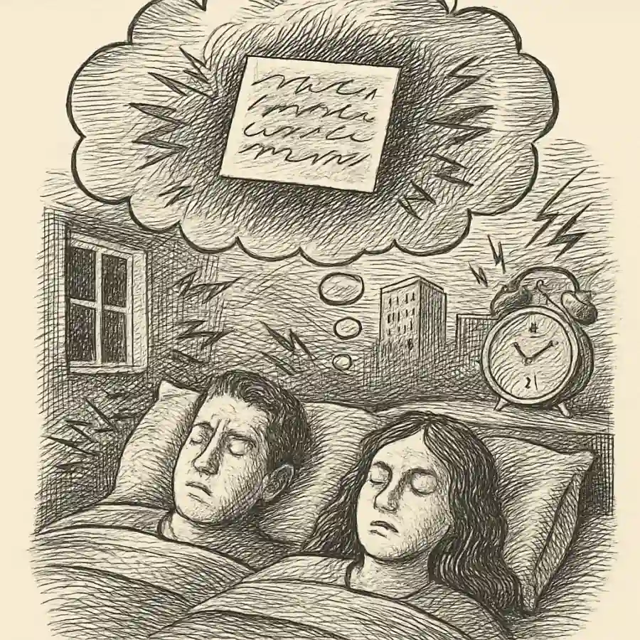 Soñamos lo mismo… y era puro ruido — ilustración Ilustración en grabado sobre Soñamos lo mismo… y era puro ruido