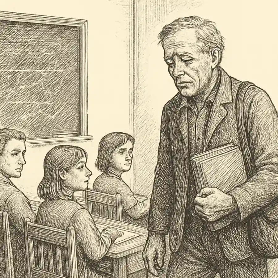Ilustración en grabado sobre Llegué tarde… pero era al aula, no a la vida