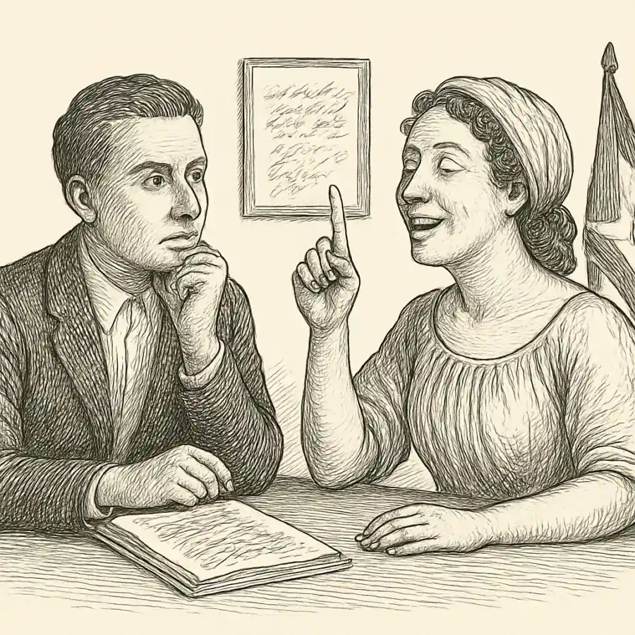 El “ajá” que lo dice todo — ilustración Ilustración en grabado sobre El “ajá” que lo dice todo