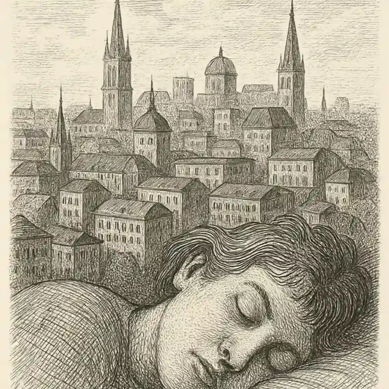 Ilustración en grabado sobre La ciudad sueña en nosotros