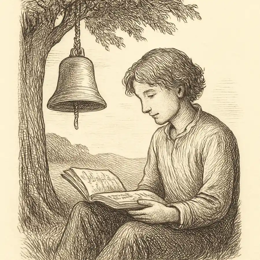 Aprender sin campanas — ilustración Ilustración en grabado sobre Aprender sin campanas