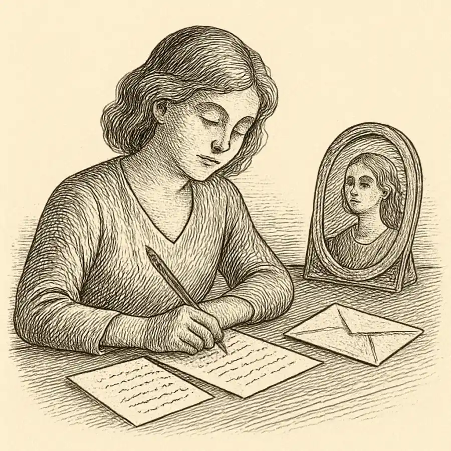 Ilustración en grabado sobre Cartas para mi yo de mañana