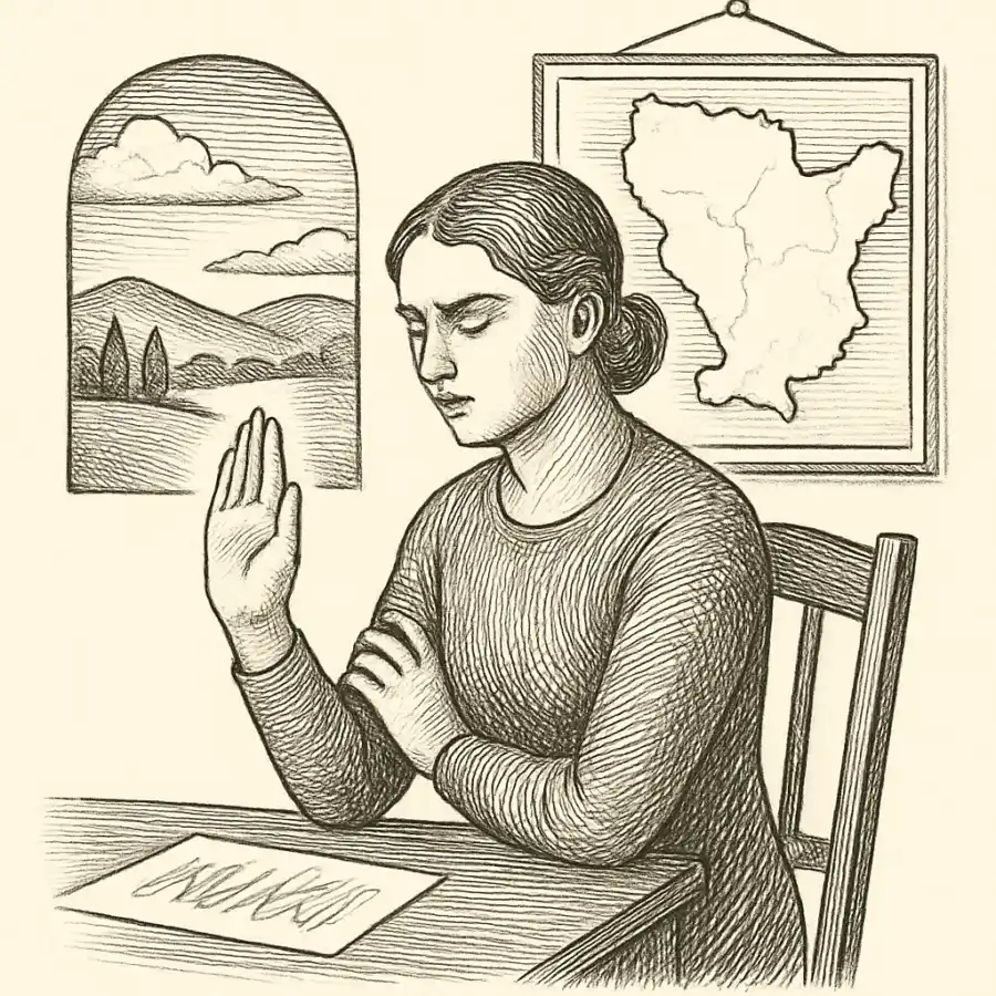 Ilustración en grabado sobre Mi frontera no estaba en el mapa: estaba en el “no”