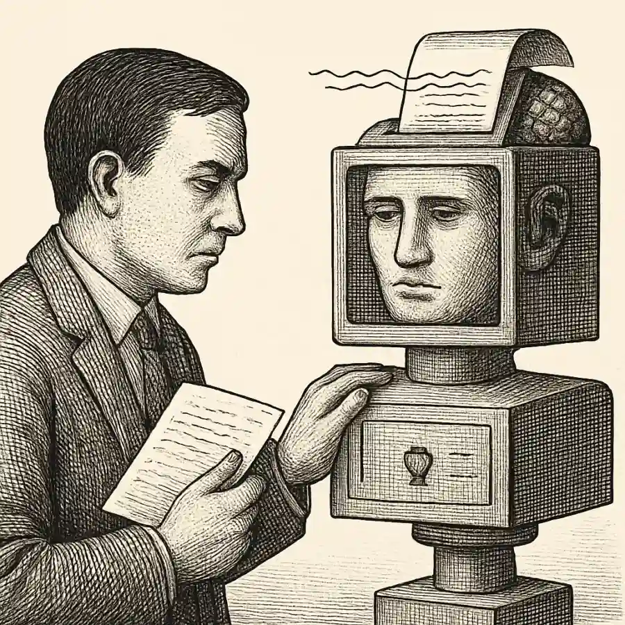 Ilustración en grabado sobre ¿Qué significa “justo” cuando decide una máquina? Un contrato social que me toca la piel