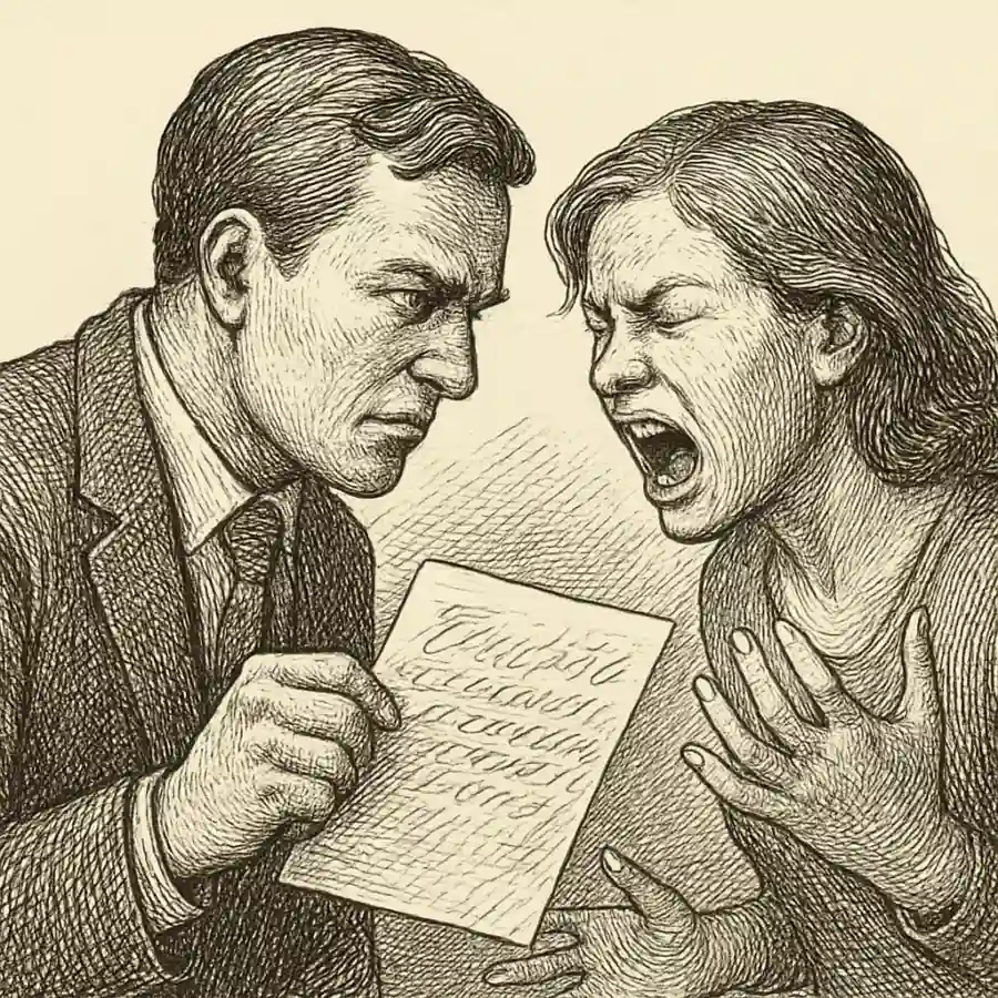 Ganar la discusión, perder la calma — ilustración Ilustración en grabado sobre Ganar la discusión, perder la calma