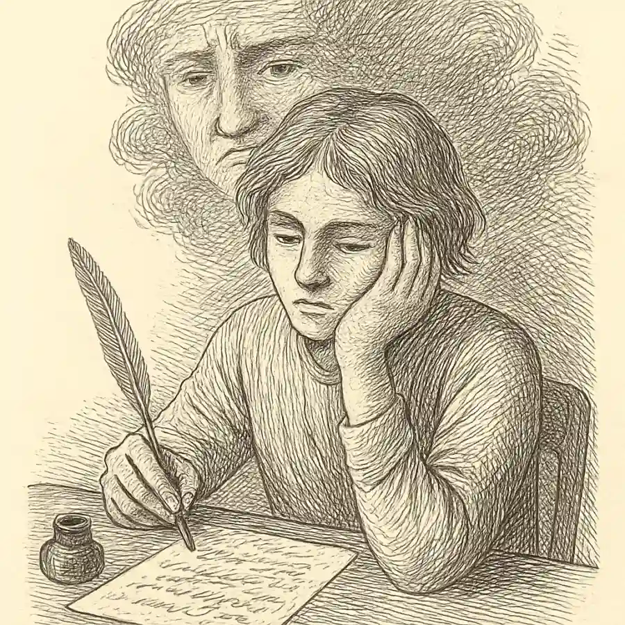 Por qué? — ilustración Ilustración en grabado sobre Por qué?