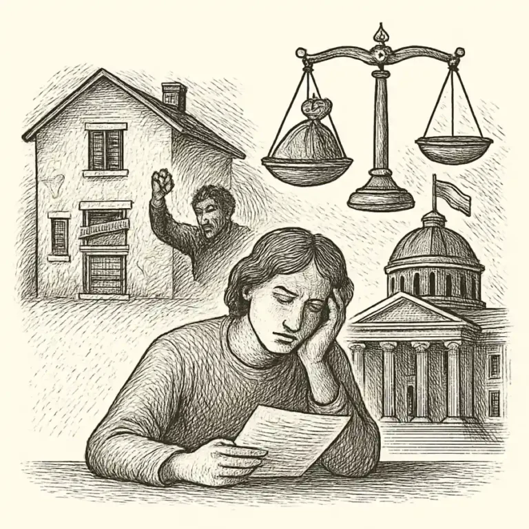 Ilustración en grabado sobre Okupación: que pague el Estado