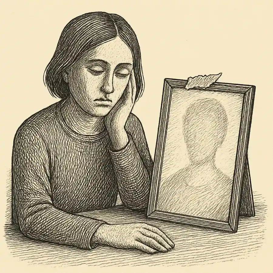Cuando alguien desaparece sin ruido — ilustración Ilustración en grabado sobre Cuando alguien desaparece sin ruido