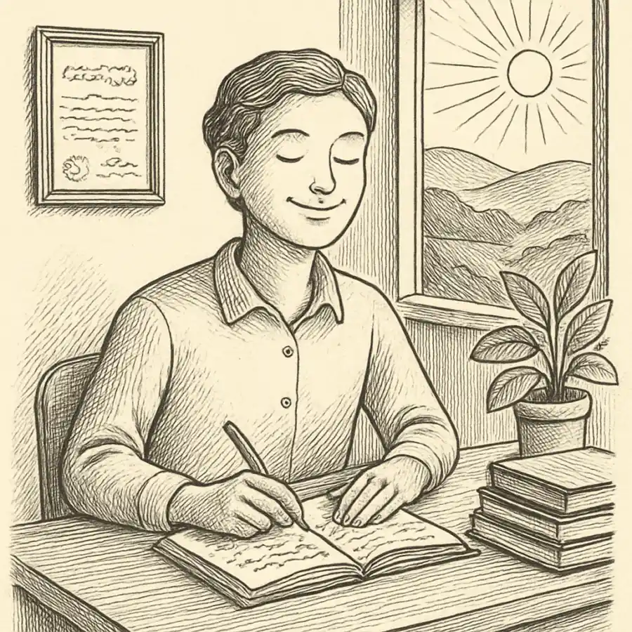 Ilustración en grabado sobre Cuando trabajar me hace feliz