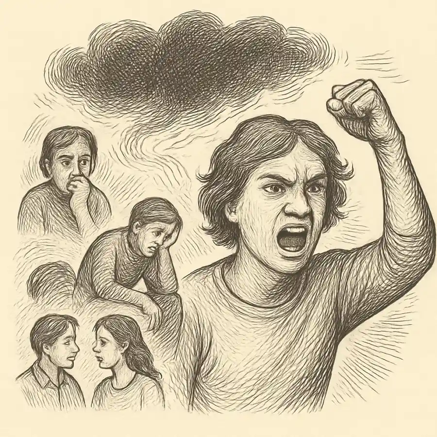 De dónde sale tanto odio — ilustración Ilustración en grabado sobre De dónde sale tanto odio