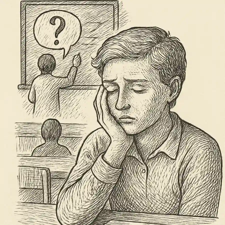 Vergüenza de preguntar — ilustración Ilustración en grabado sobre Vergüenza de preguntar