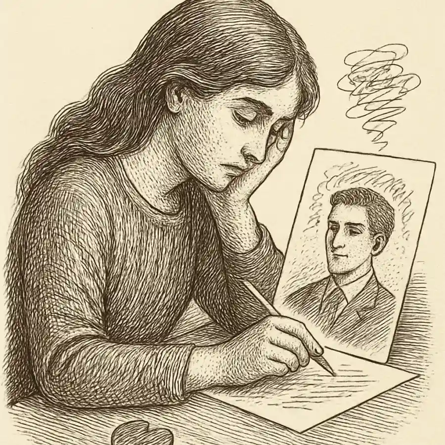 Cuando me invento a alguien — ilustración Ilustración en grabado sobre Cuando me invento a alguien