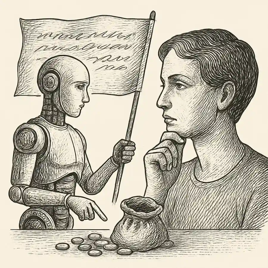 Ilustración en grabado sobre ¿Habrá trabajo para todos?