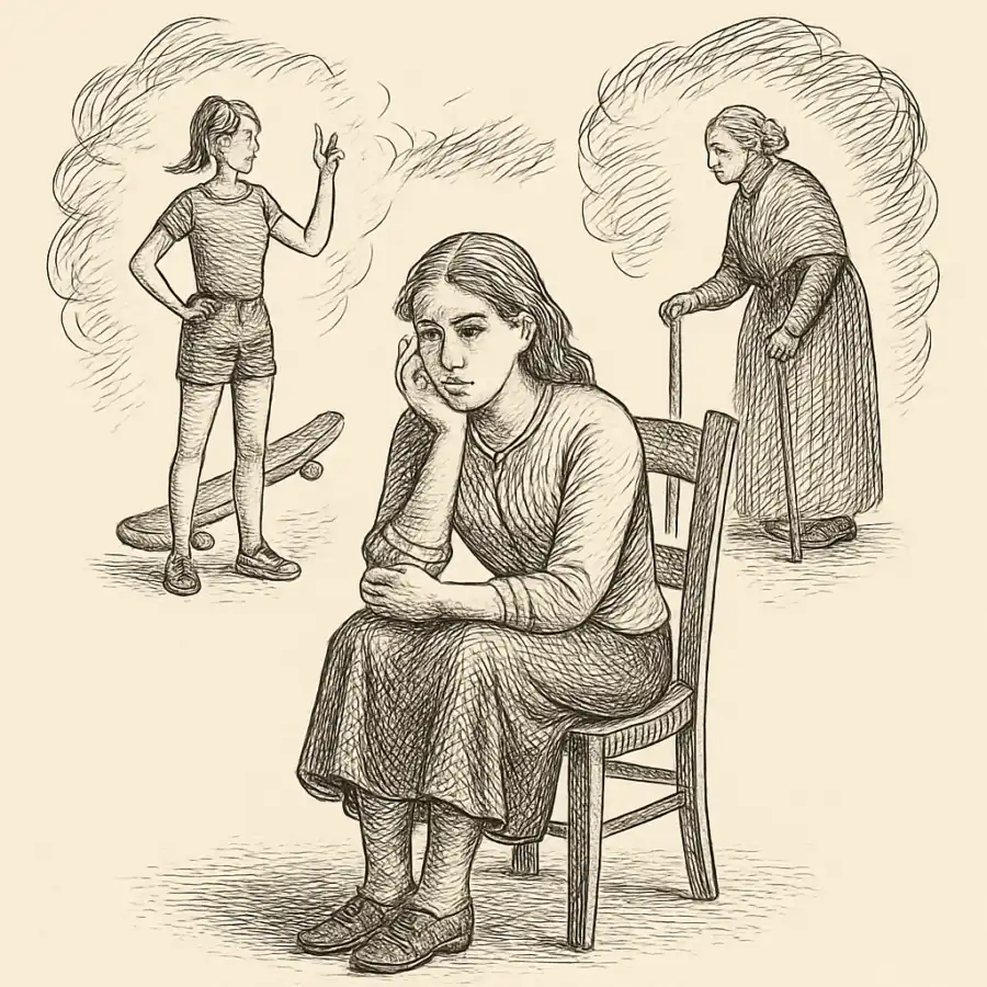 Los clichés de mi edad — ilustración Ilustración en grabado sobre Los clichés de mi edad