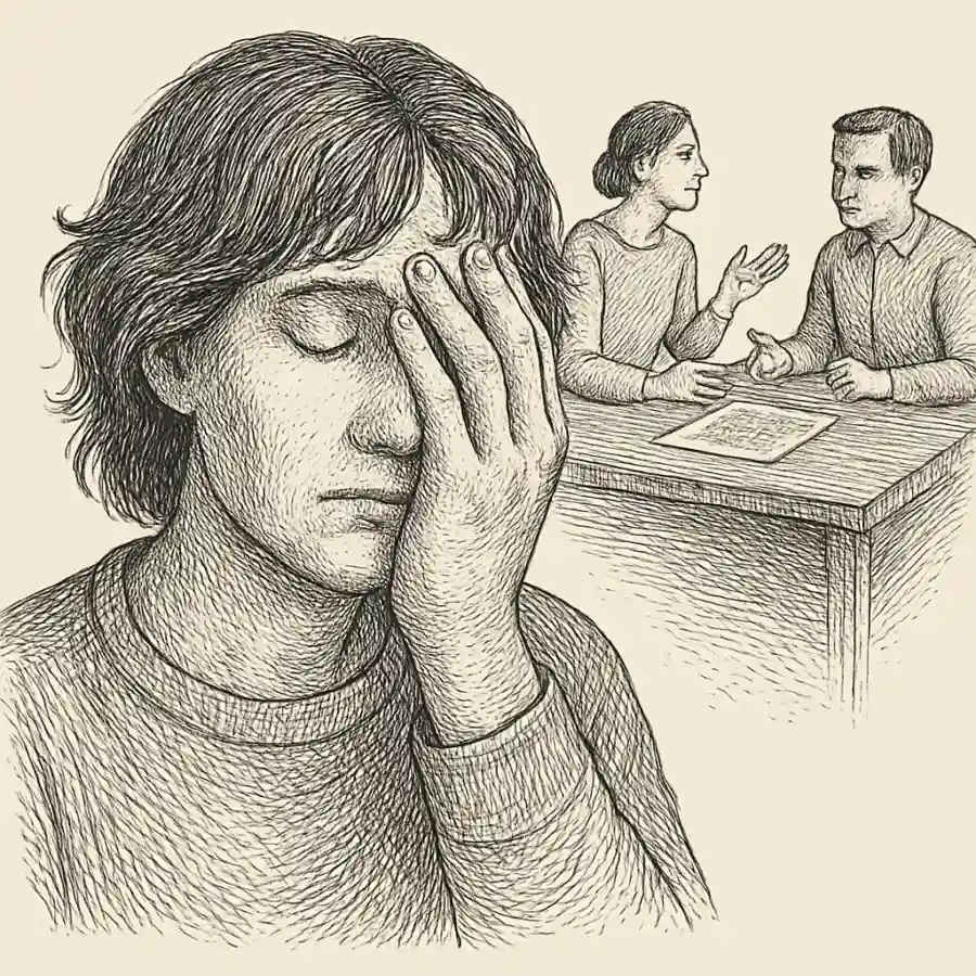Las frases que dan miedo — ilustración Ilustración en grabado sobre Las frases que dan miedo