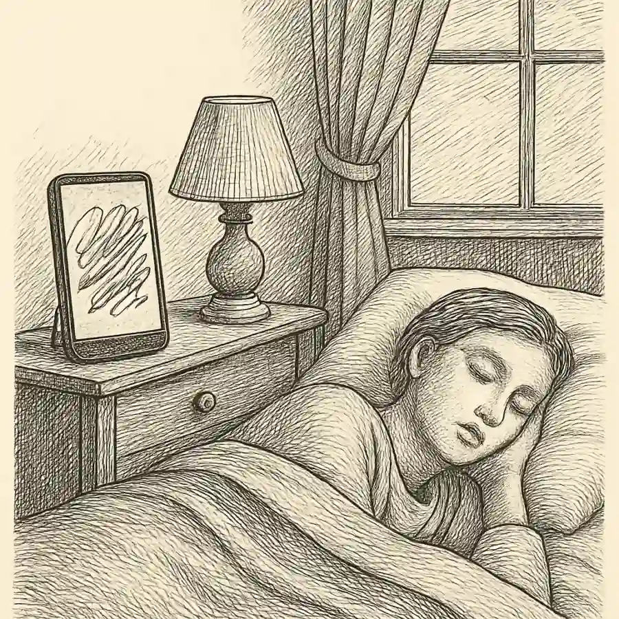 La tecnología que me deja dormir — ilustración Ilustración en grabado sobre La tecnología que me deja dormir