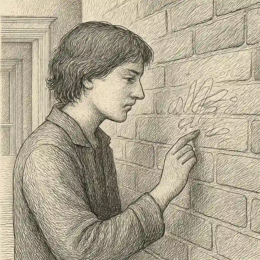 Las paredes también me escriben — ilustración Ilustración en grabado sobre Las paredes también me escriben