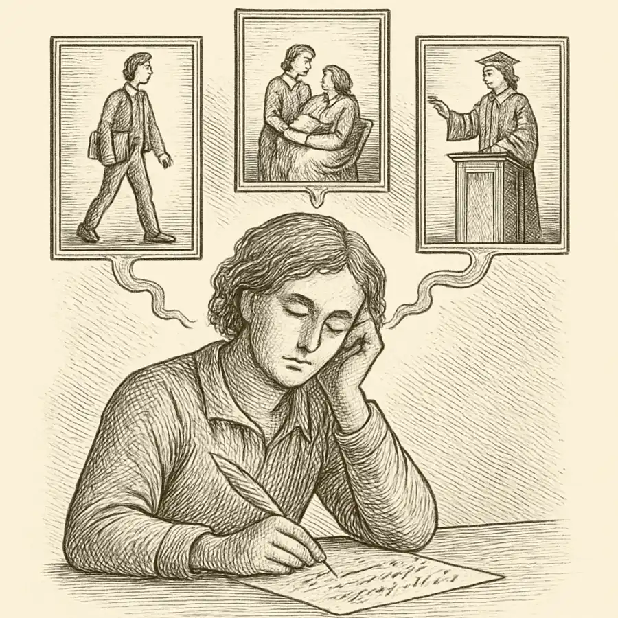 Mis vidas que no viví — ilustración Ilustración en grabado sobre Mis vidas que no viví