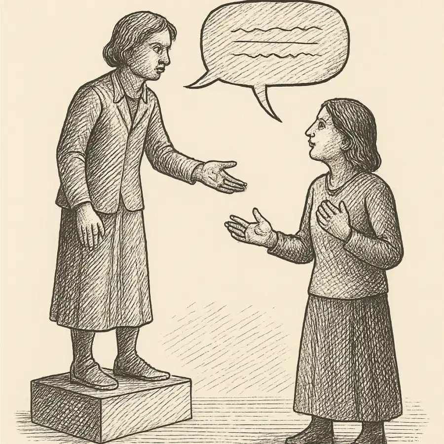 Discutir sin pasar por encima — ilustración Ilustración en grabado sobre Discutir sin pasar por encima
