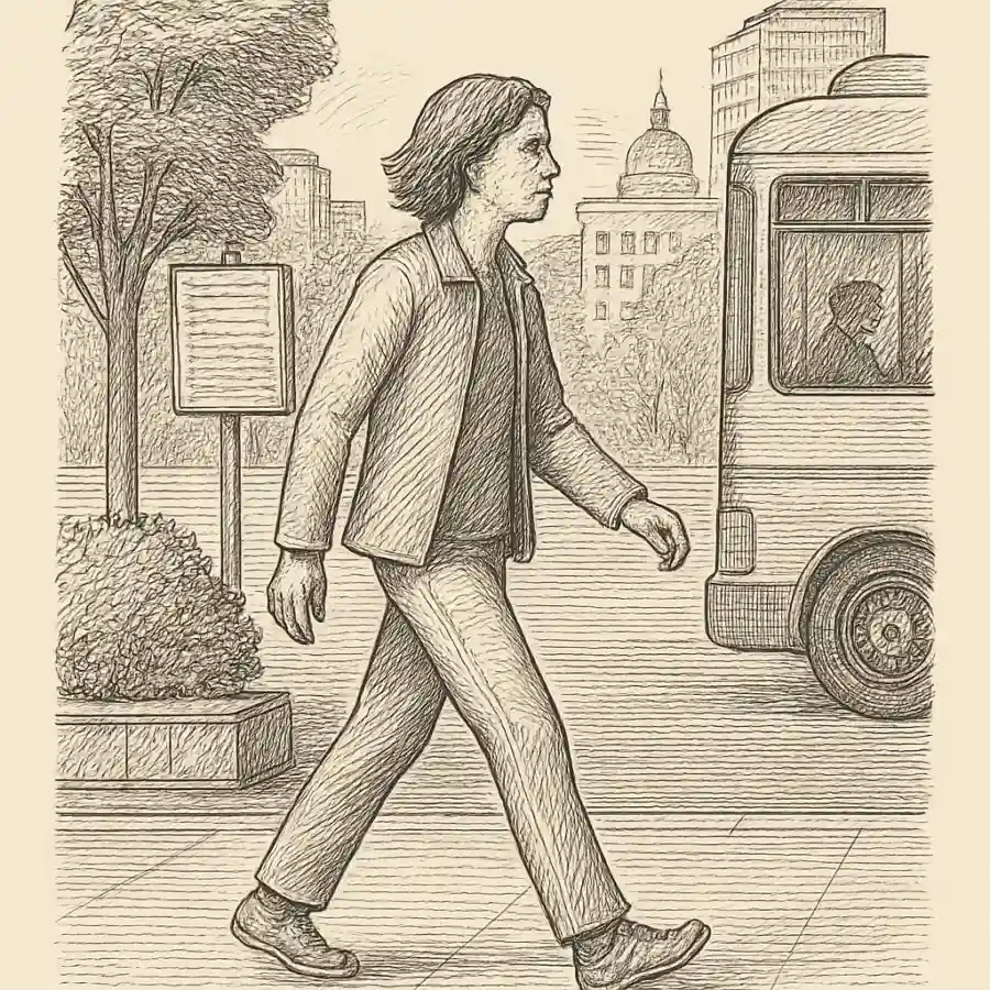 Caminar: la ciudad en serio — ilustración Ilustración en grabado sobre Caminar: la ciudad en serio