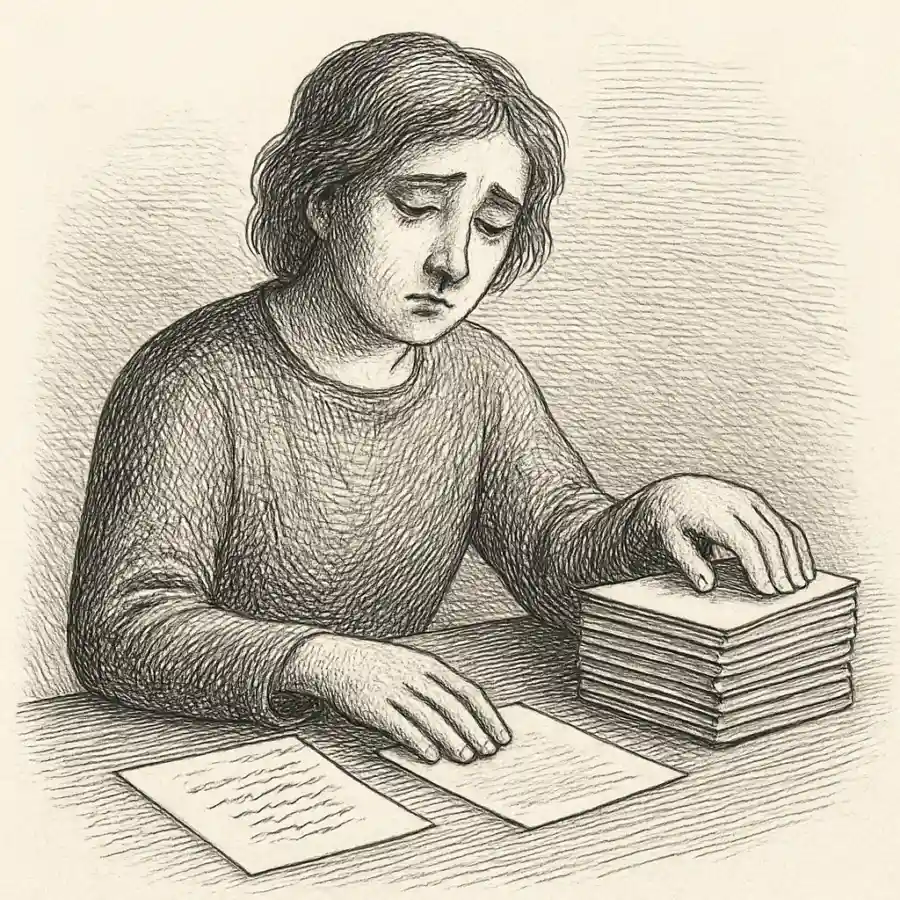 Cuando la tristeza ordena — ilustración Ilustración en grabado sobre Cuando la tristeza ordena