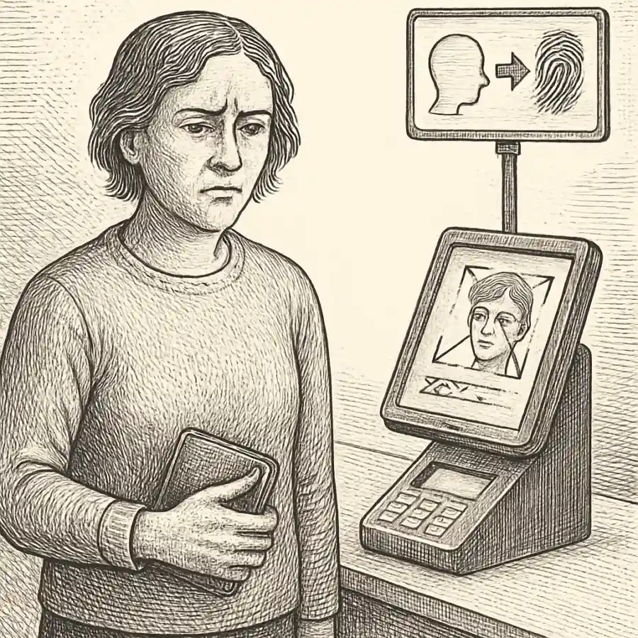 Ilustración en grabado sobre Mi cara no se resetea