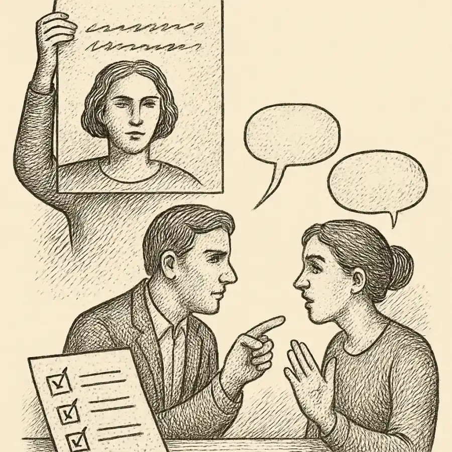 Reglas para debatir sin datos — ilustración Ilustración en grabado sobre Reglas para debatir sin datos