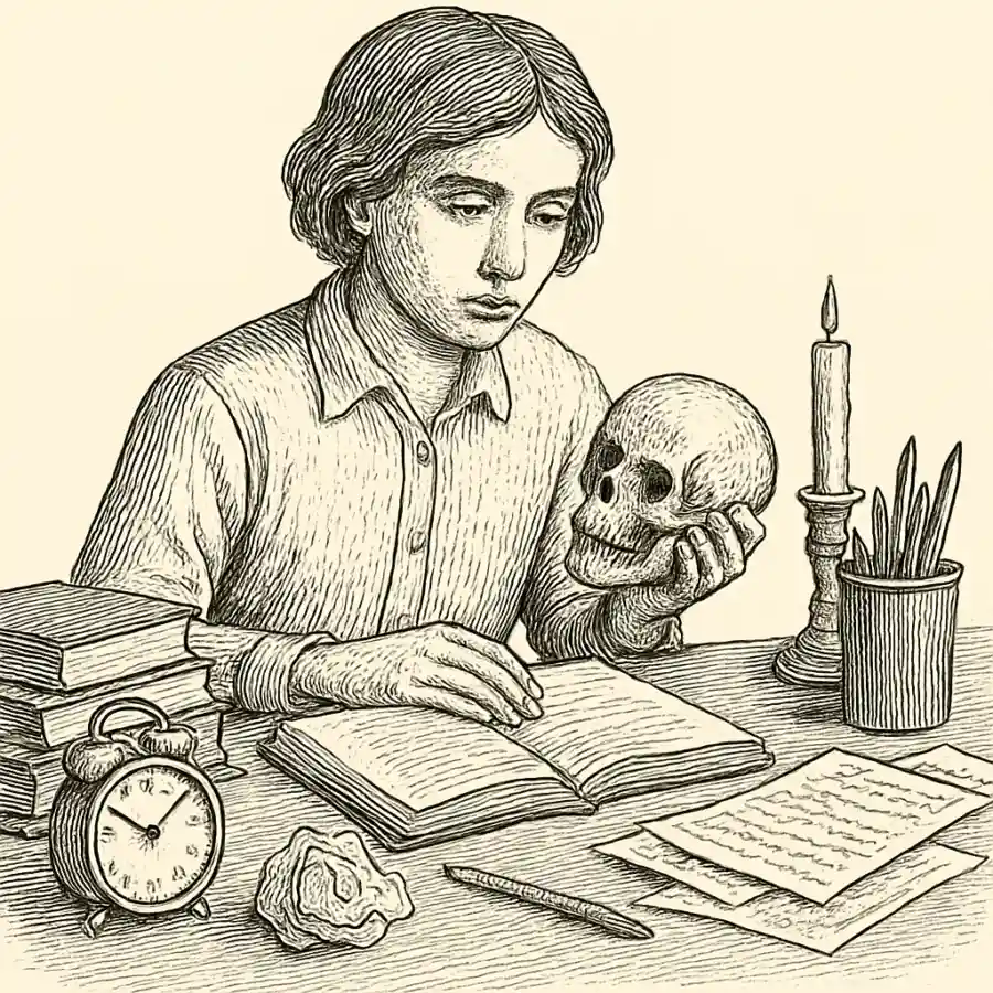 Arqueología de mi escritorio — ilustración Ilustración en grabado sobre Arqueología de mi escritorio