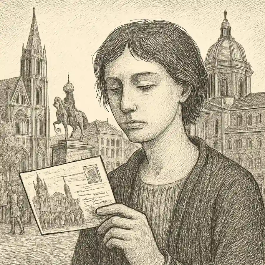 Nos vendemos en postales — ilustración Ilustración en grabado sobre Nos vendemos en postales
