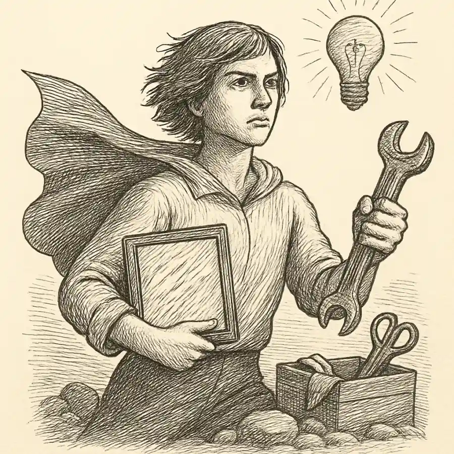 Resolver es mi superpoder — ilustración Ilustración en grabado sobre Resolver es mi superpoder