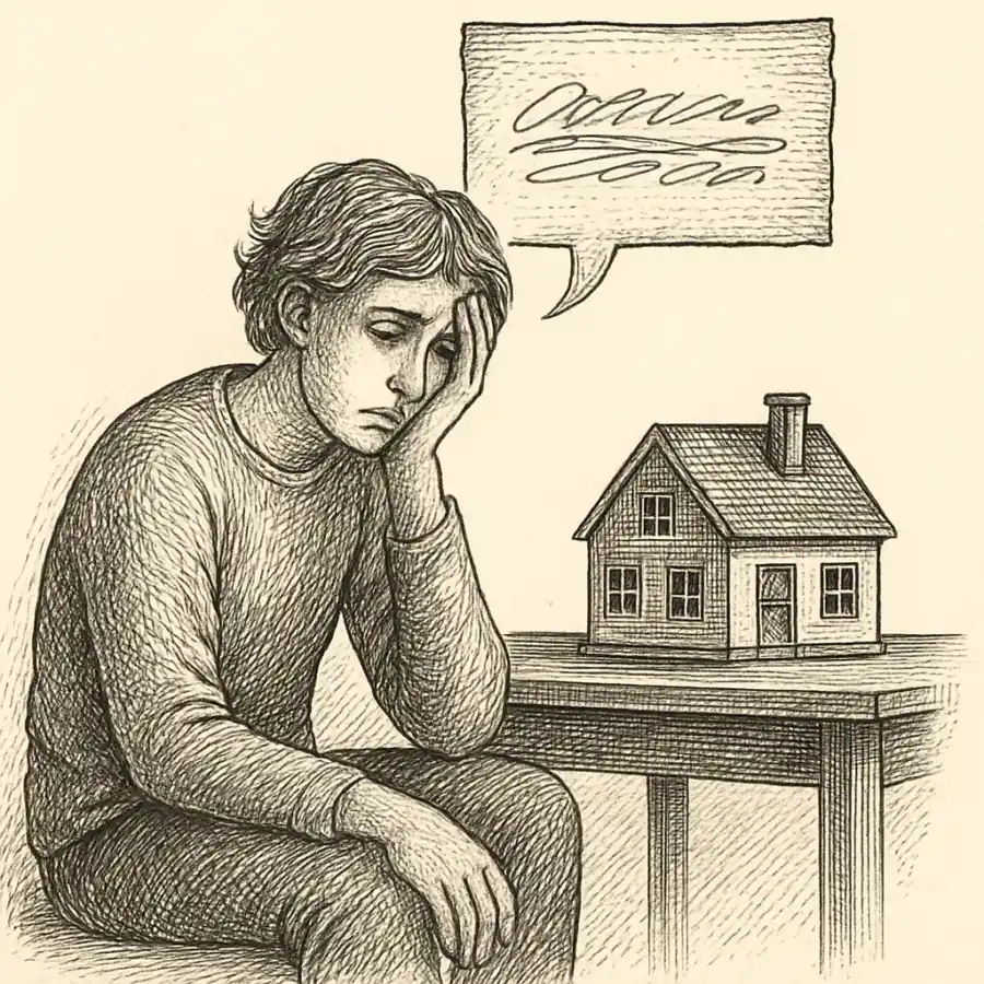 Ya no sueño con comprar casa — ilustración Ilustración en grabado sobre Ya no sueño con comprar casa