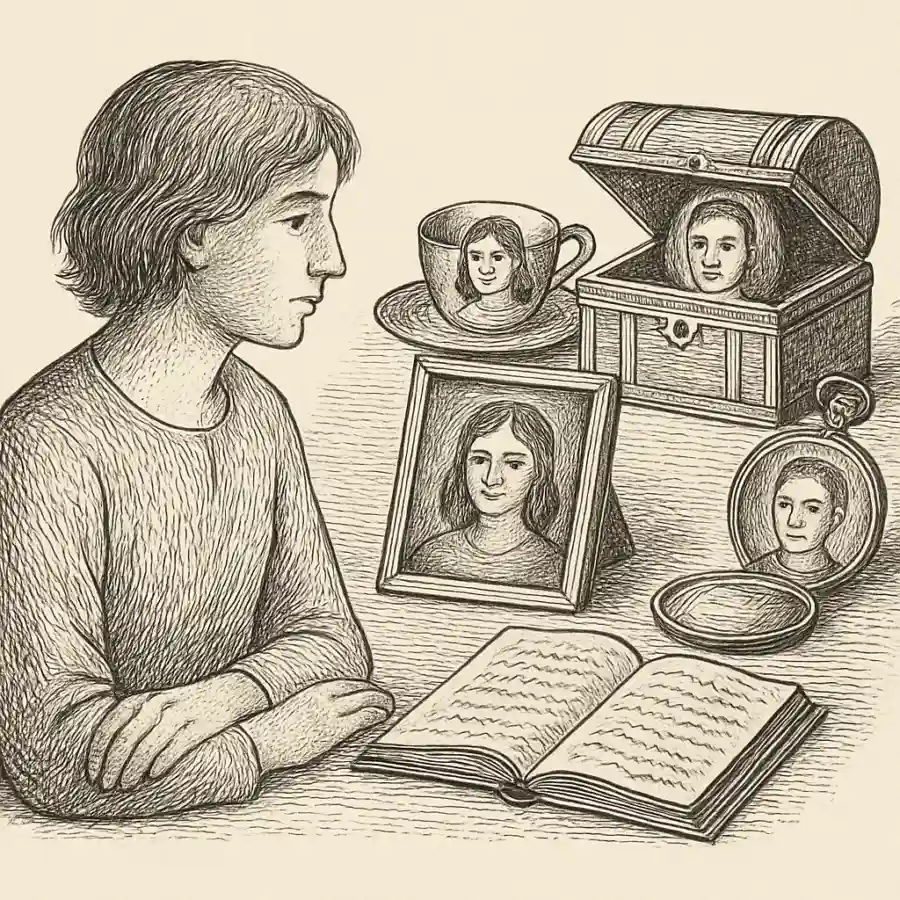 Hay cosas que guardan gente — ilustración Ilustración en grabado sobre Hay cosas que guardan gente
