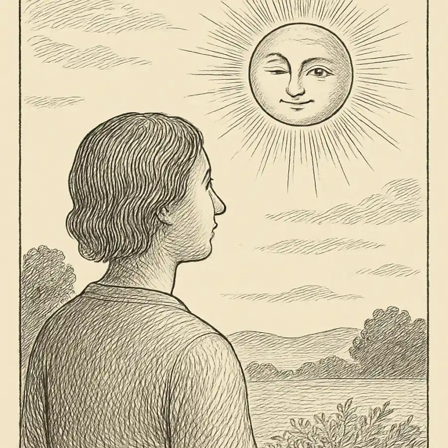 Ilustración en grabado sobre A veces el día me guiña un ojo