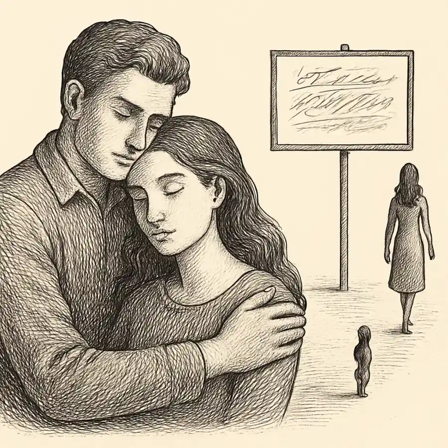 Ilustración en grabado sobre Amarte no era achicarme