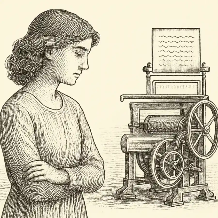 La máquina ya existía — ilustración Ilustración en grabado sobre La máquina ya existía