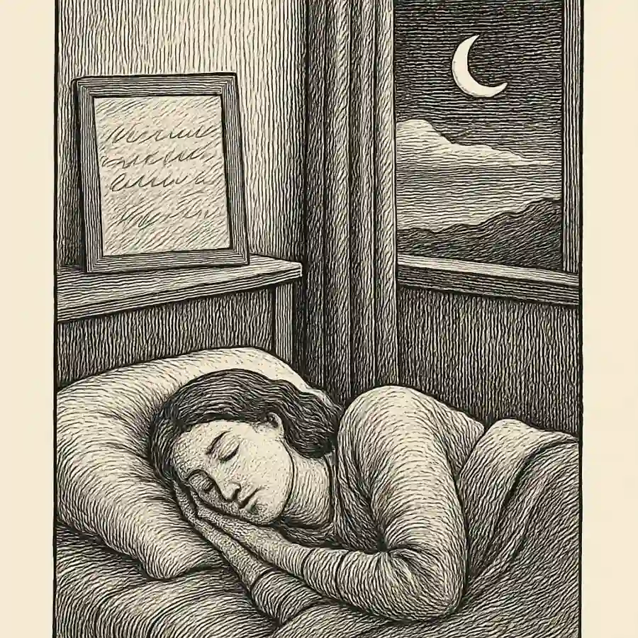 Ilustración en grabado sobre Cuando dejé de esperar, por fin dormí mejor